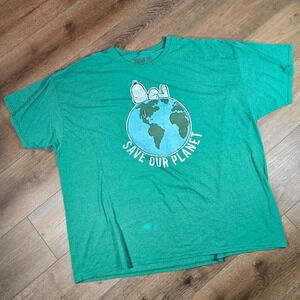 Vintage Peanuts Snoopy Save Our Planet T-Shirt Men’s 3XL Earth Day Graphic Tee